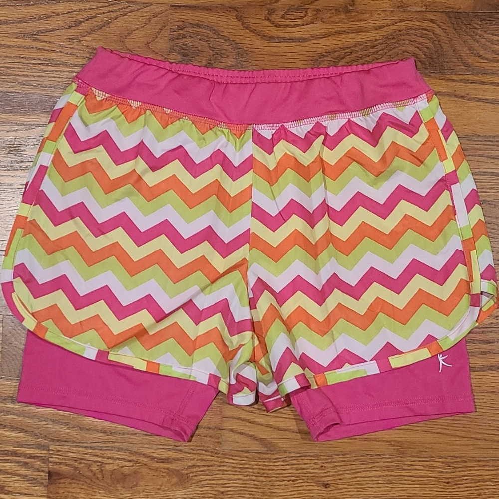 Danskin Now Multi-color Athletic Shorts with Built In Compression Liner
